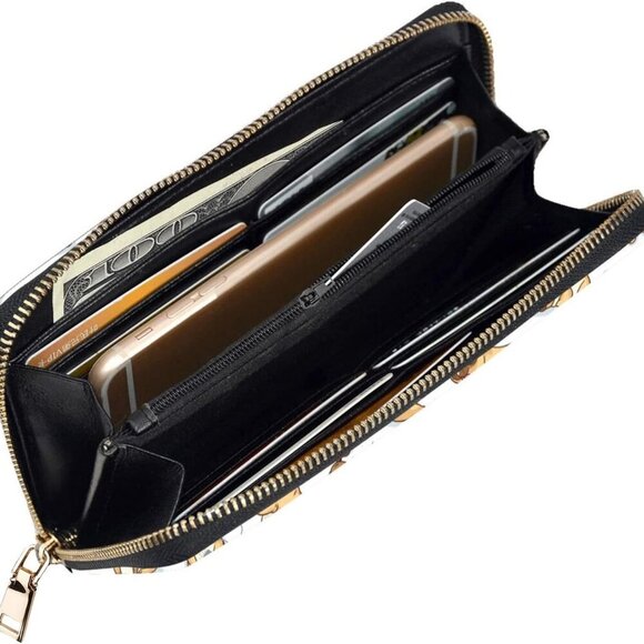 Cute Pug Dog Faux Leather Wallet Unisex Card Phone Coin Purse Gift - Picture 2 of 9